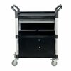 Vestil Steel Commercial Cart, 33x19, 3 Shelf, Doors, 2 Shelves, 550 lb CSC-DD